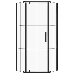 Kabina prysznicowa 90x190 profil czarny szkło z dekorem